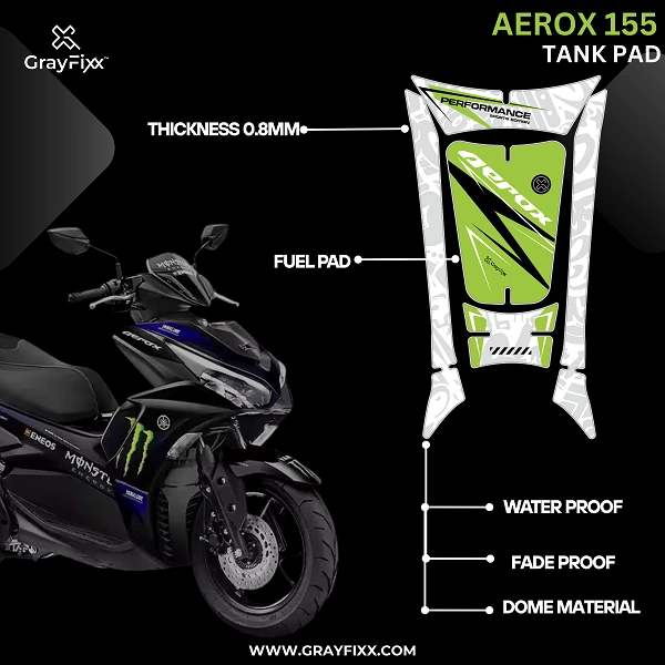 Sports Edition Tank Pad for Aerox 155 | Premium 3D Tank Pad, Pack of 1